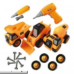 ToyVelt Construction Take Apart Trucks STEM Learning Toys W Toy Drill Dump Truck Cement Truck & Digger Toy with Drill Included Great Gift for Boys & Girls Ages 3 12 Years Old  B07FTSXXVB